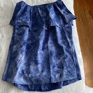 Strapless denim color top